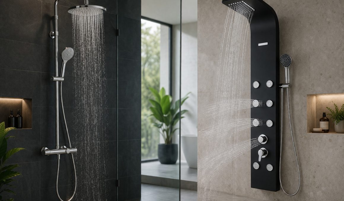 Ce diferență reală este între o coloană de duș și un panou de duș?